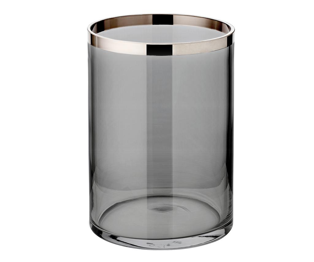 Edzard. Подсвечник, темное хрустальное стекло с платиновым ободком, Zeus высота 25 см