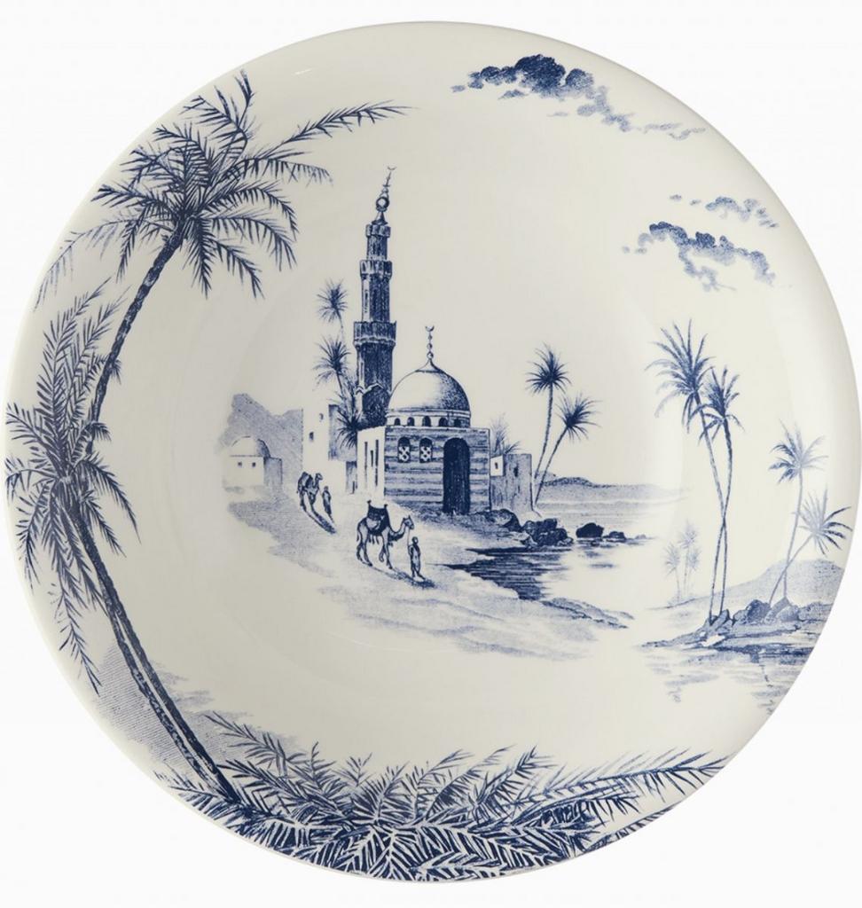 Gien LES DEPAREILLEES bleu. Набор: 4 глубоких тарелки для хлопьев 320 мл