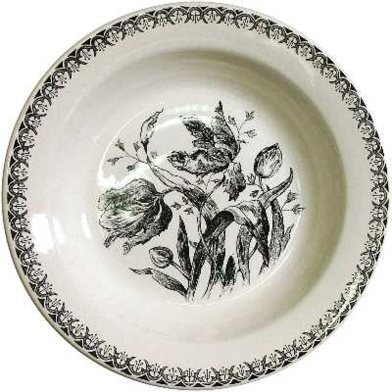 Gien TULIPES NOIRES. Набор: 4 суповые тарелки 23 см