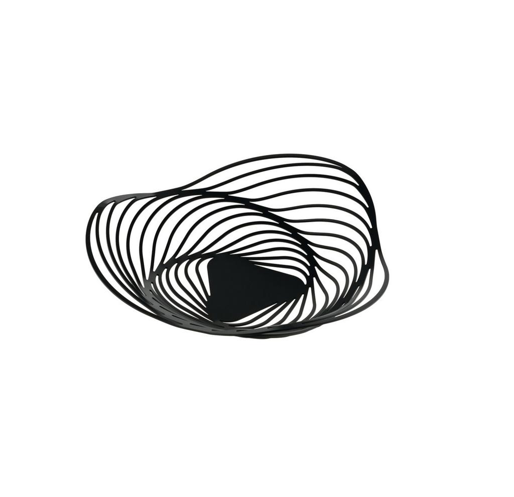 Alessi. Ваза для фруктов, цвет: черный, 7x27 см