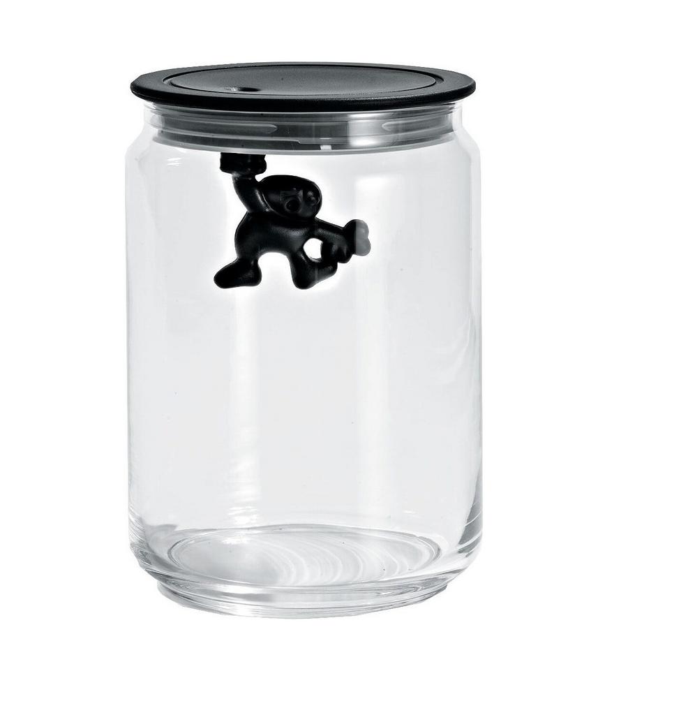 Alessi Gianni. Кухонный контейнер, цвет: черный, 900 мл