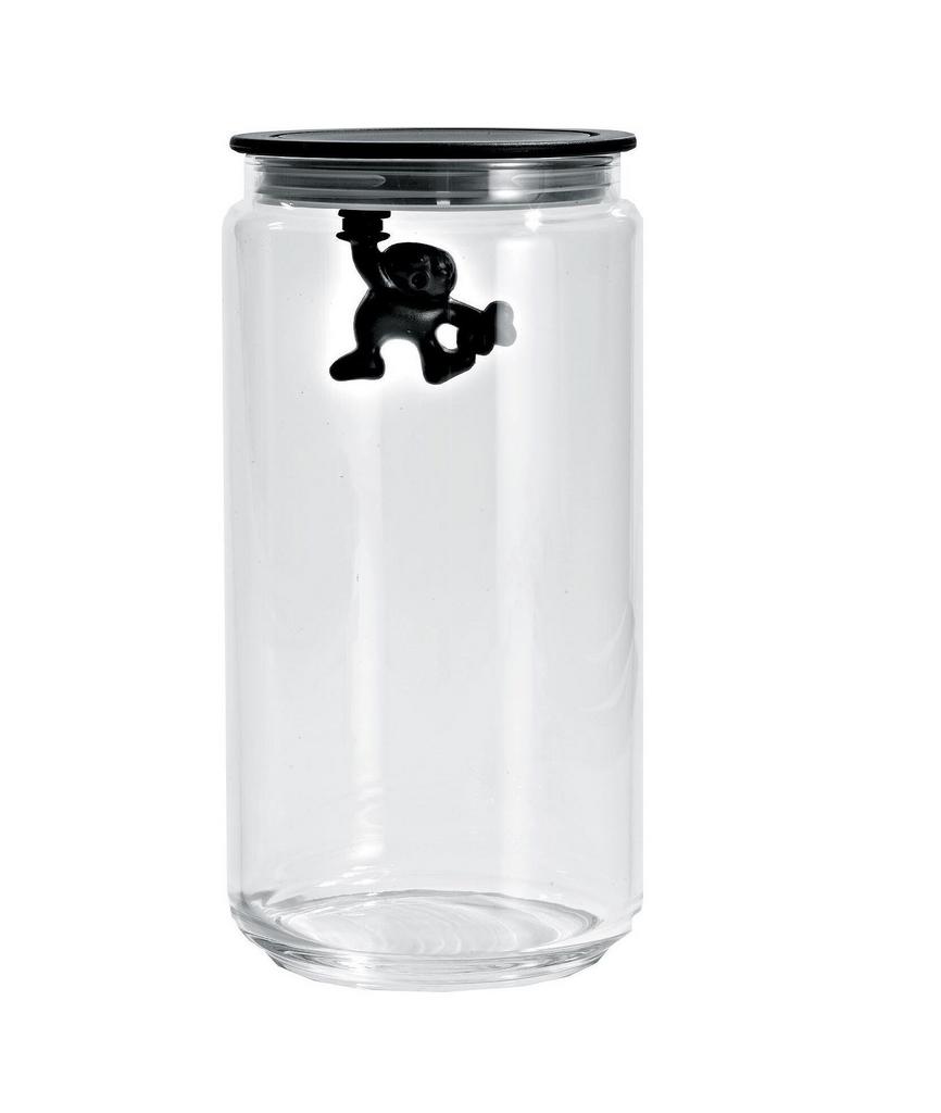 Alessi Gianni. Кухонный контейнер, цвет: черный, 1400 мл