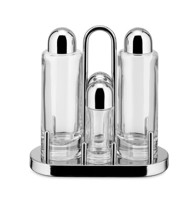 Alessi. Набор: для масла, уксуса, соли и перца