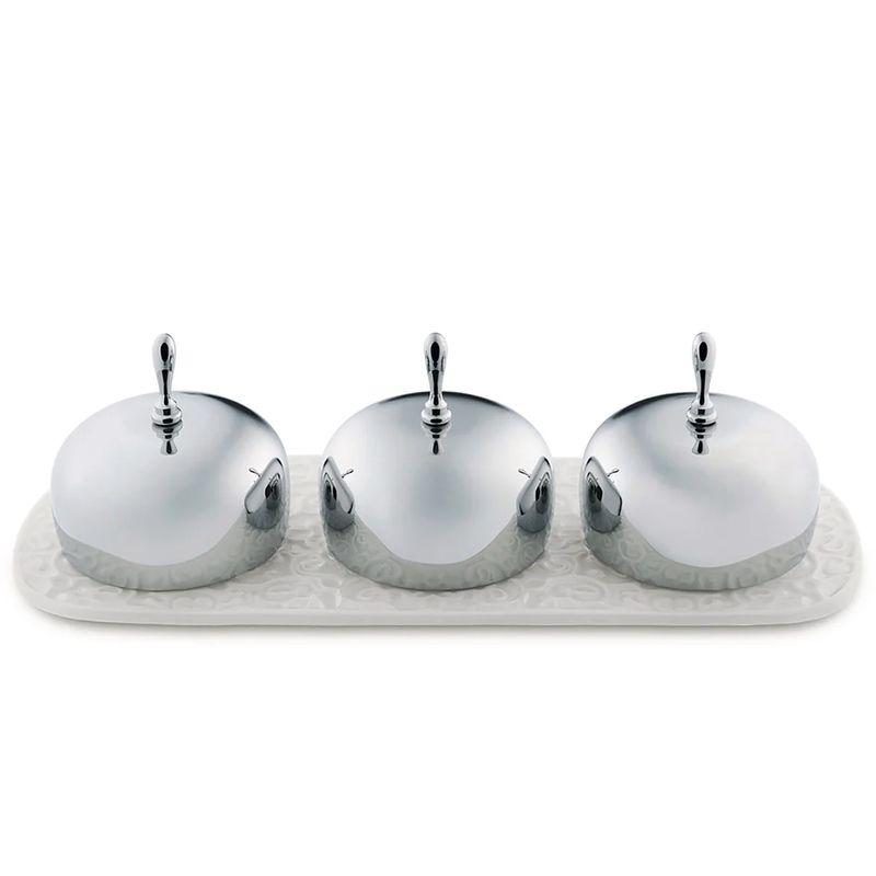 Alessi Dressed. Набор для подачи, цвет: металлик, 20,5х8х6,5 см