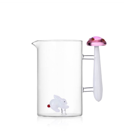 Ichendorf Alice. Кувшин с белым кроликом и розовыми грибами 18/19x11 см