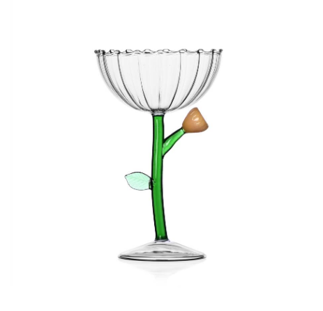 Ichendorf Botanica. Чаша для шампанского с янтарным цветком 18x11 см