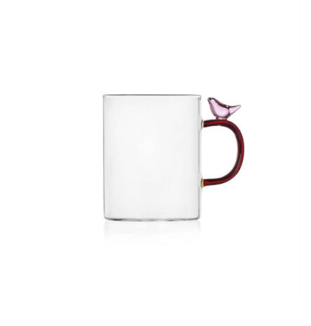 Ichendorf Birds.Стакан с розовой птицей 10x8,5 см