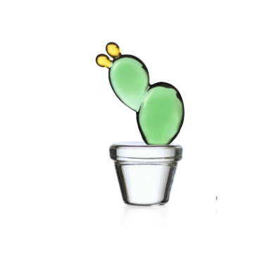 Ichendorf Desert plants. Пресс-папье с зеленым кактусом и цветком 12x5,5x7,5 см