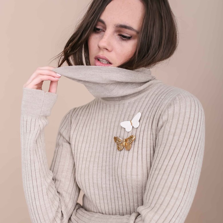 Брошь "Бабочка" золотая