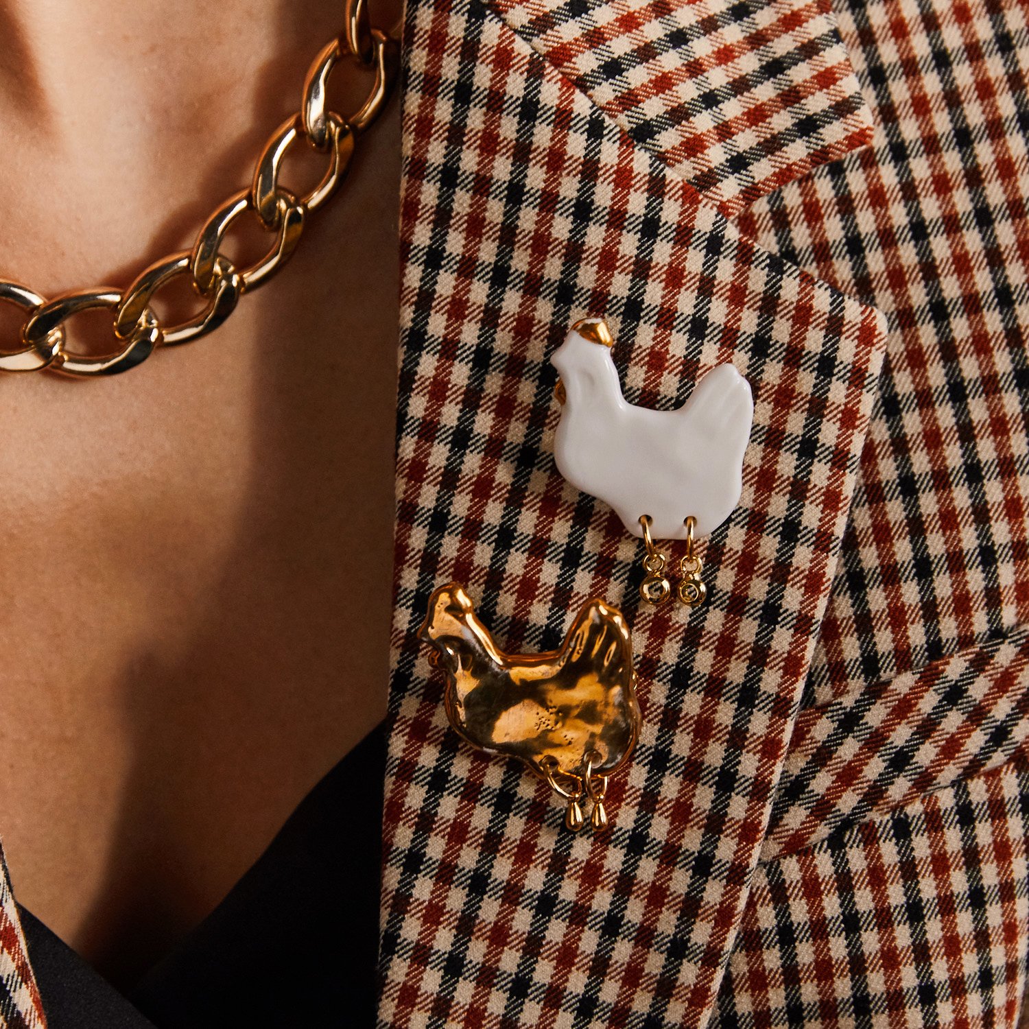 Брошь Цыпочка золотая