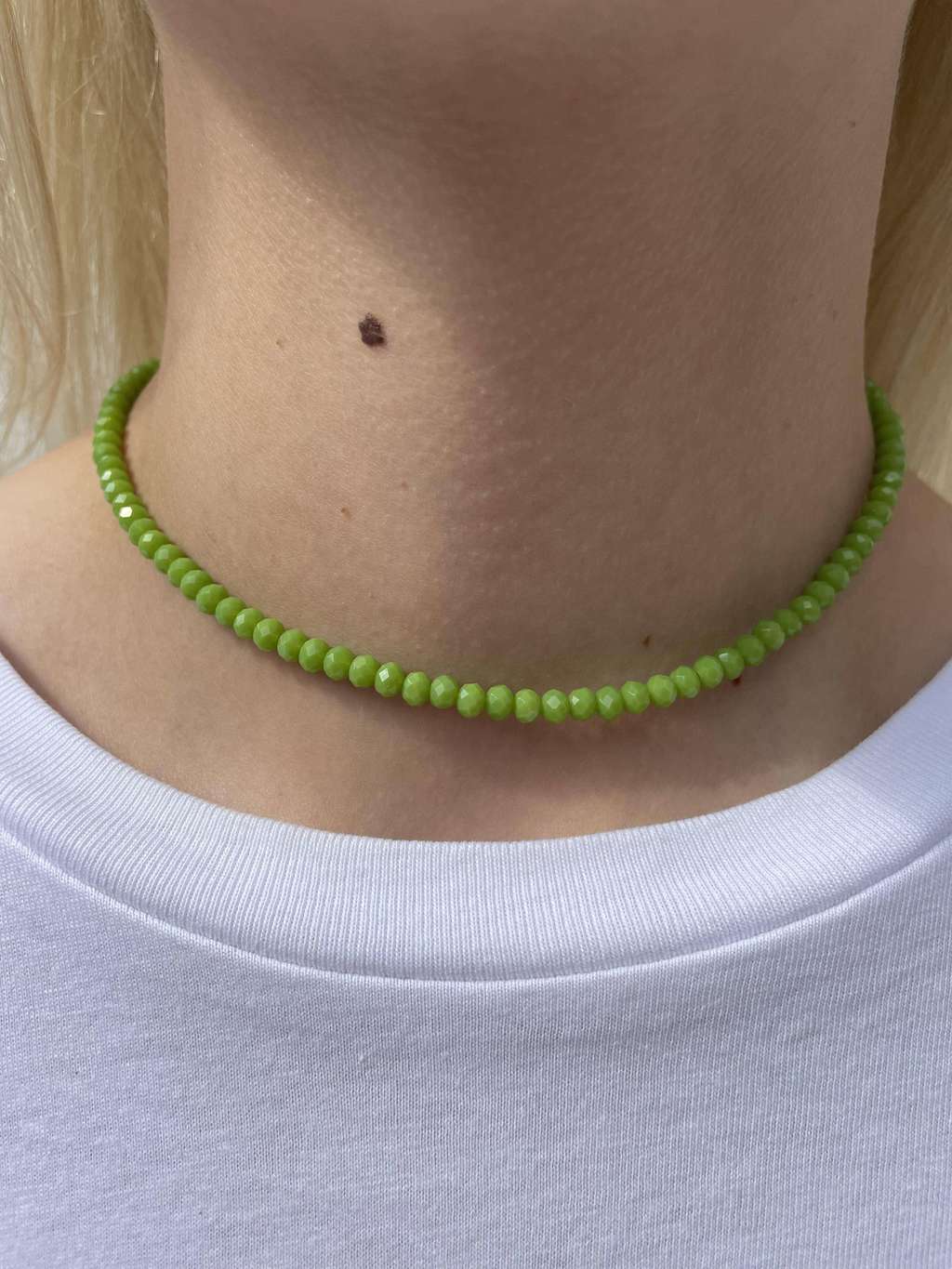 Чокер зеленый из стекла