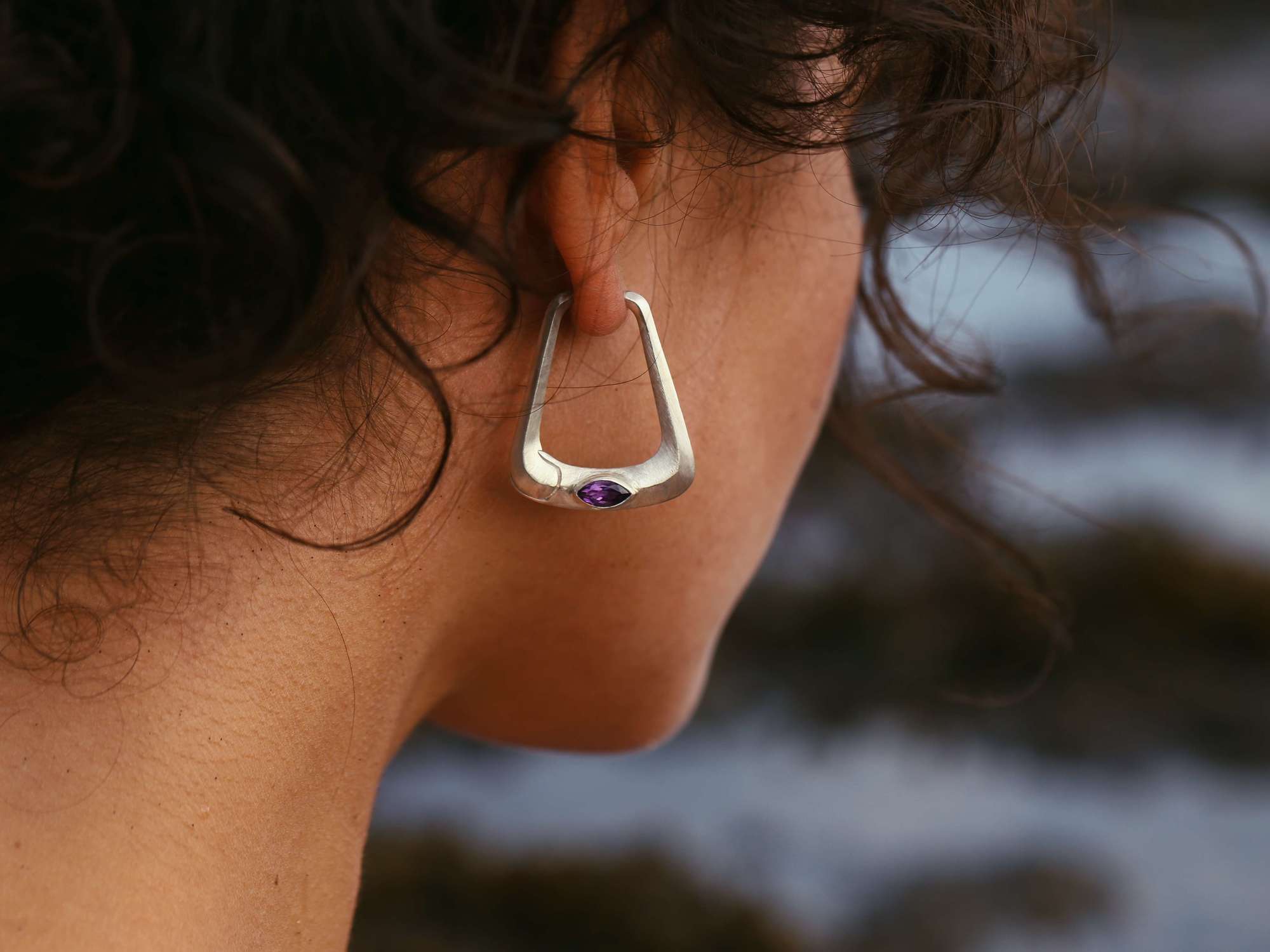 Винтажные серьги с аметистом WAVES & GEMS