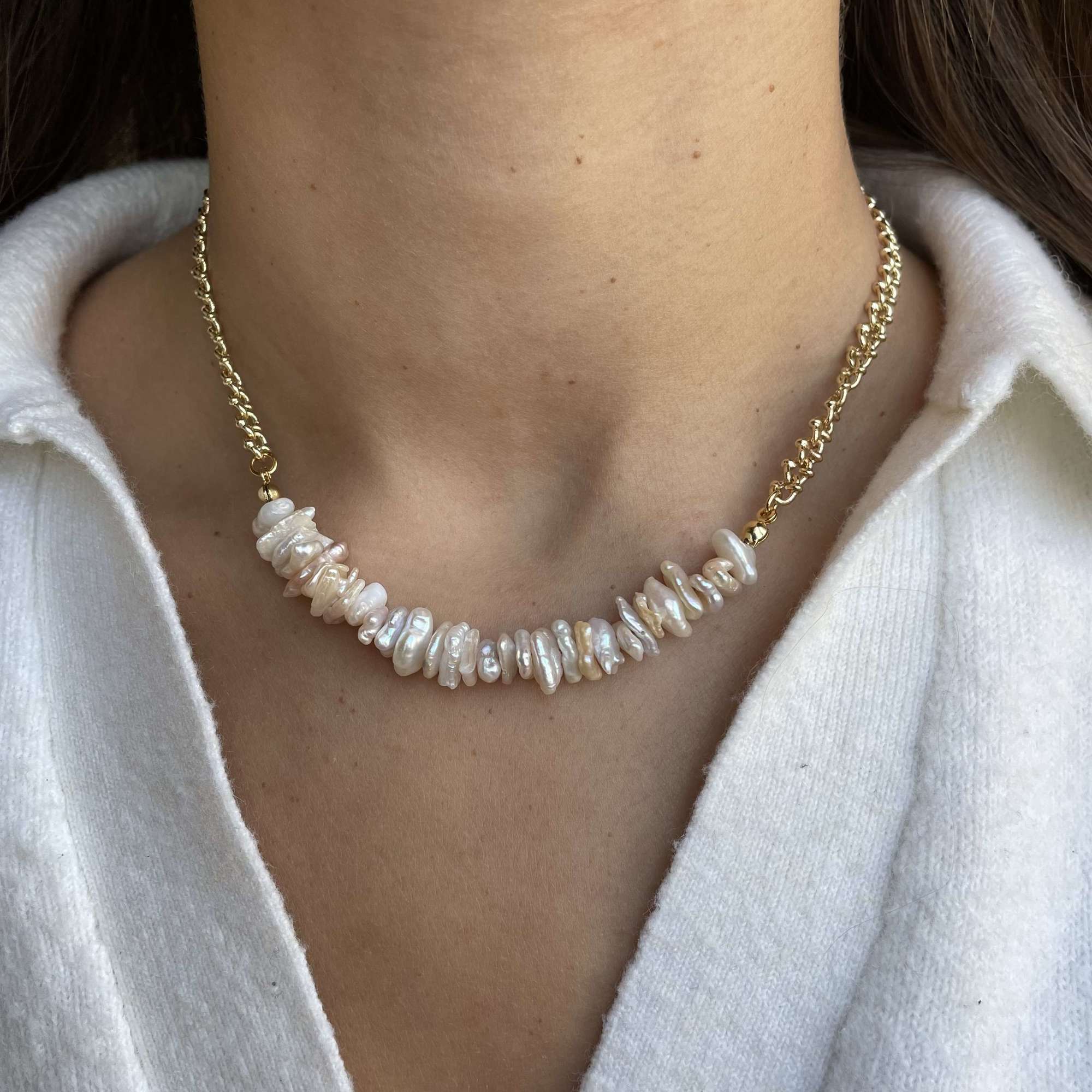 Цепь с жемчугом art2121 Fromflom