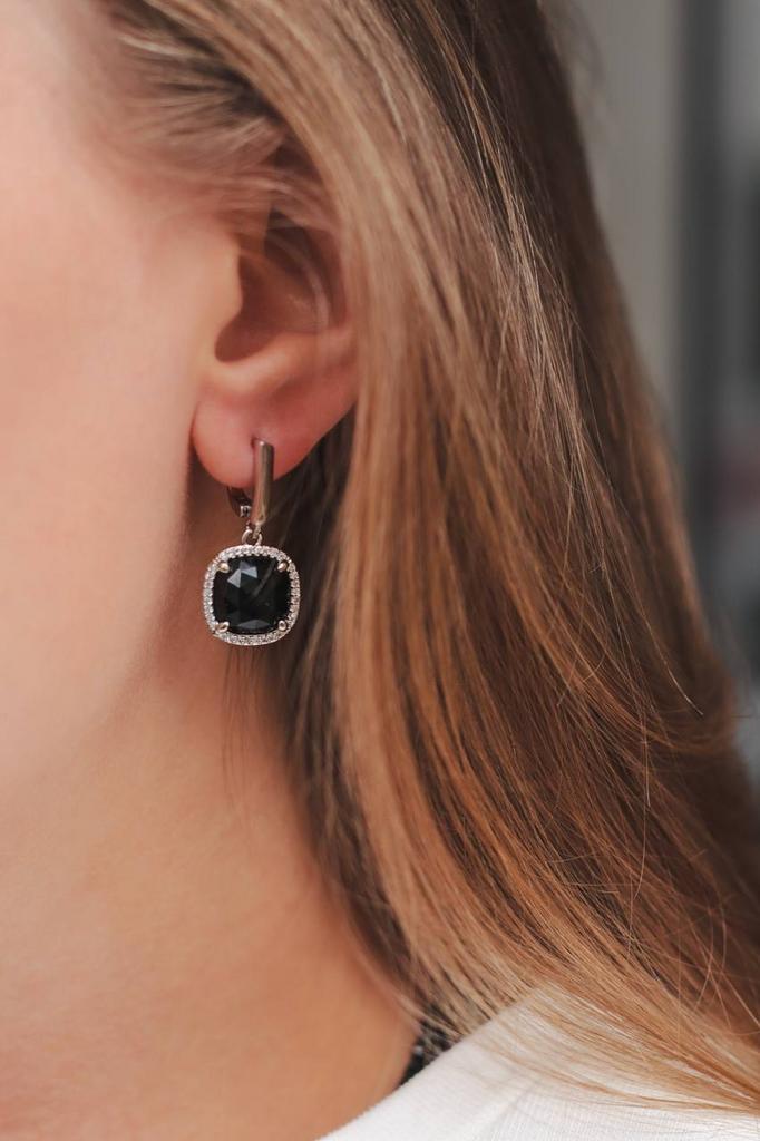 Серьги с подвесом из лабрадорита