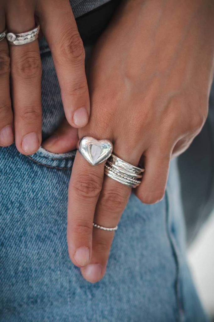 Кольцо сердце глянцевое