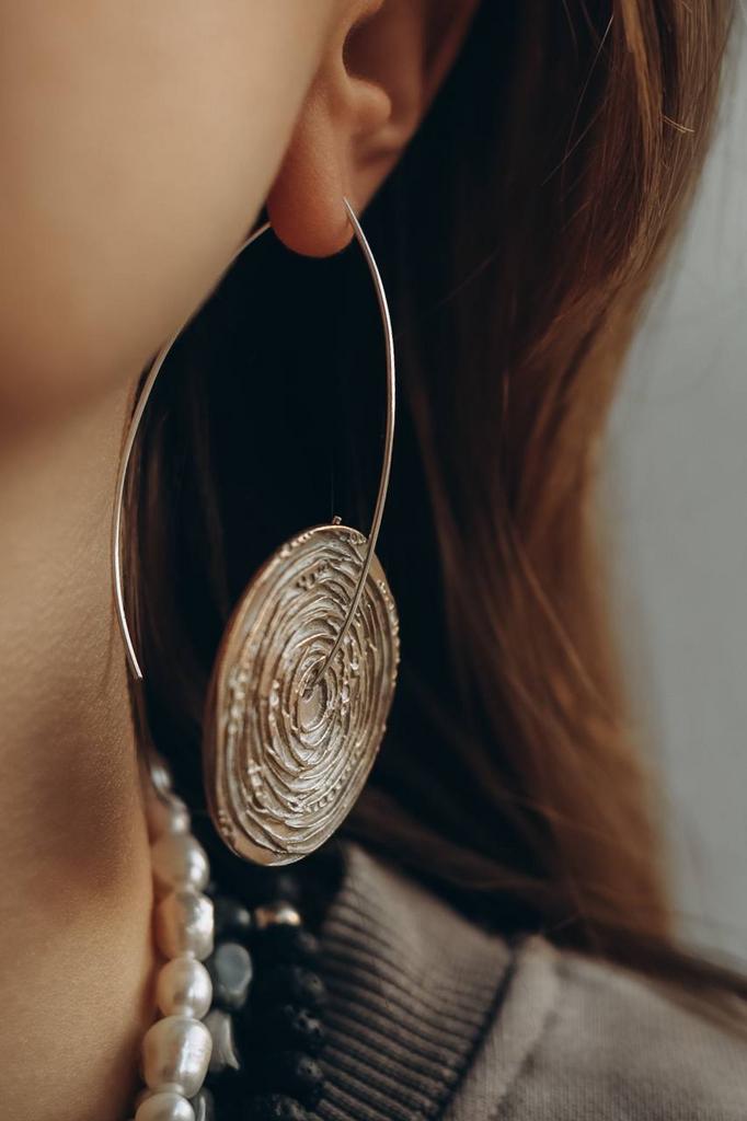 серьги круги из бронзы