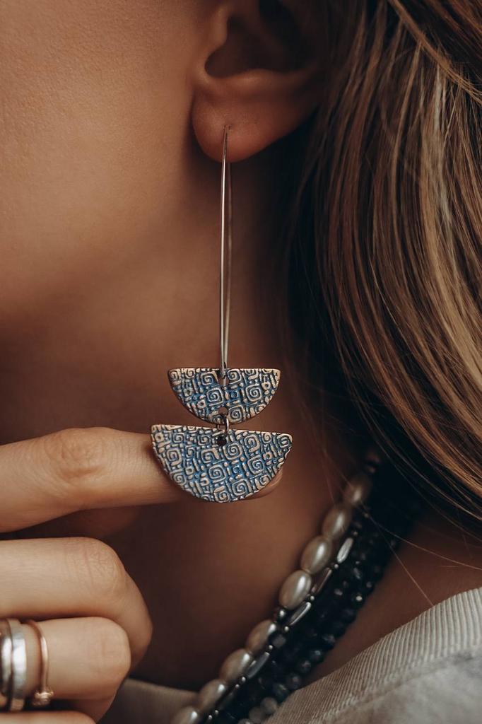 серьги из бронзы капли