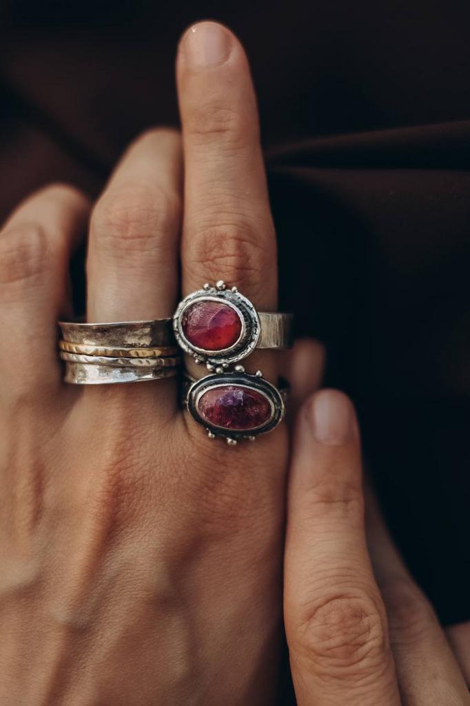 кольцо с турмалином - бохо
