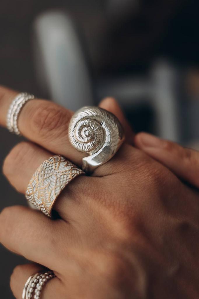 кольцо Ракушка объемное