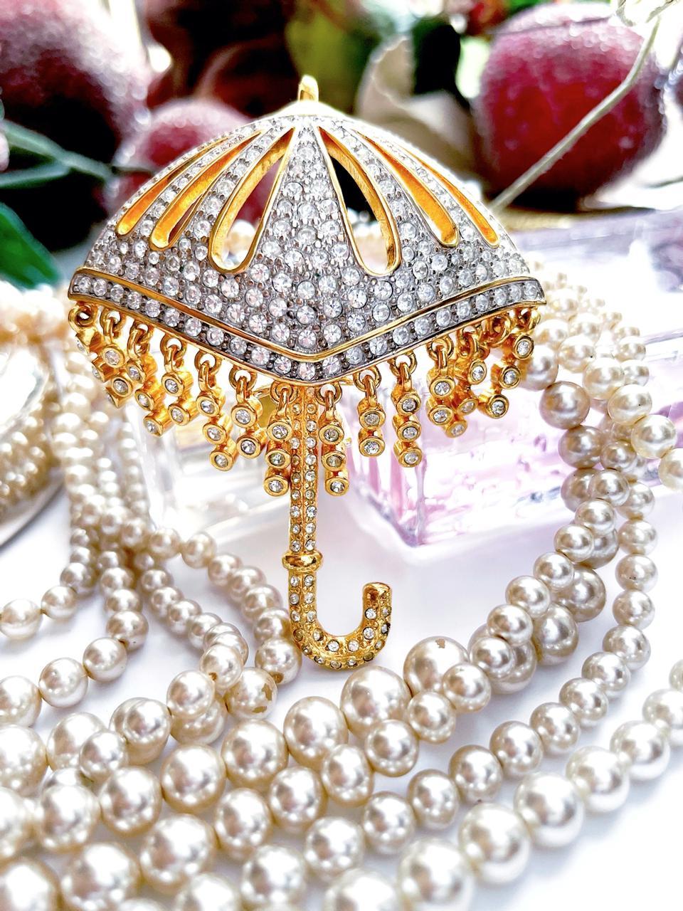 Винтажная брошь - зонт