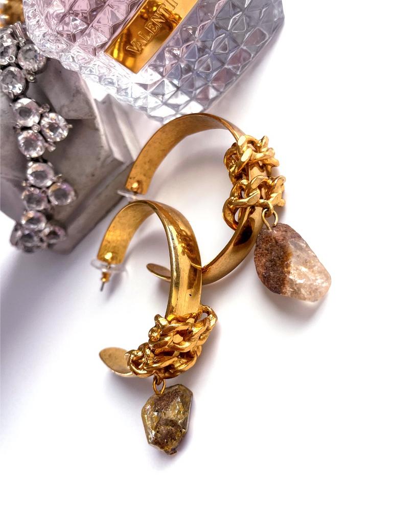 Серьги кольца с подвесками