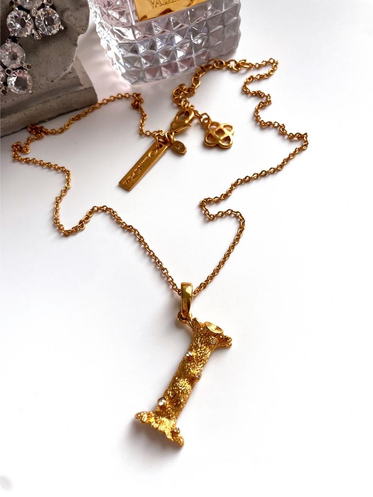 Кулон на цепи буква I