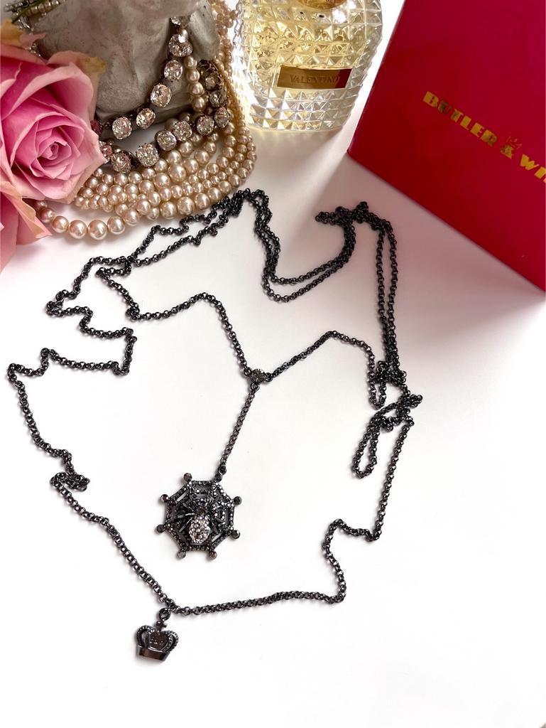 Кулон паук на паутине