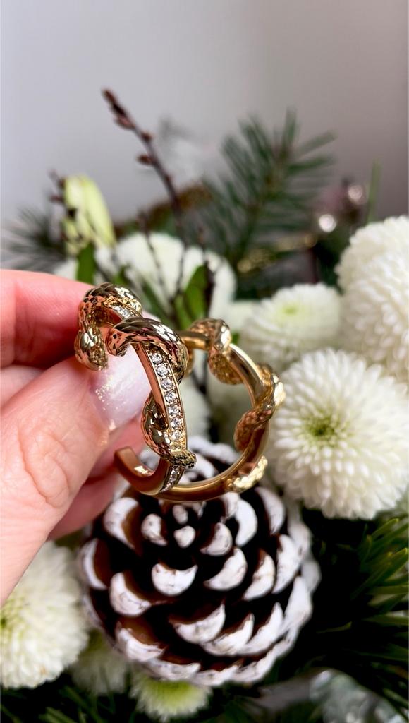 Серьги-кольца со змейками