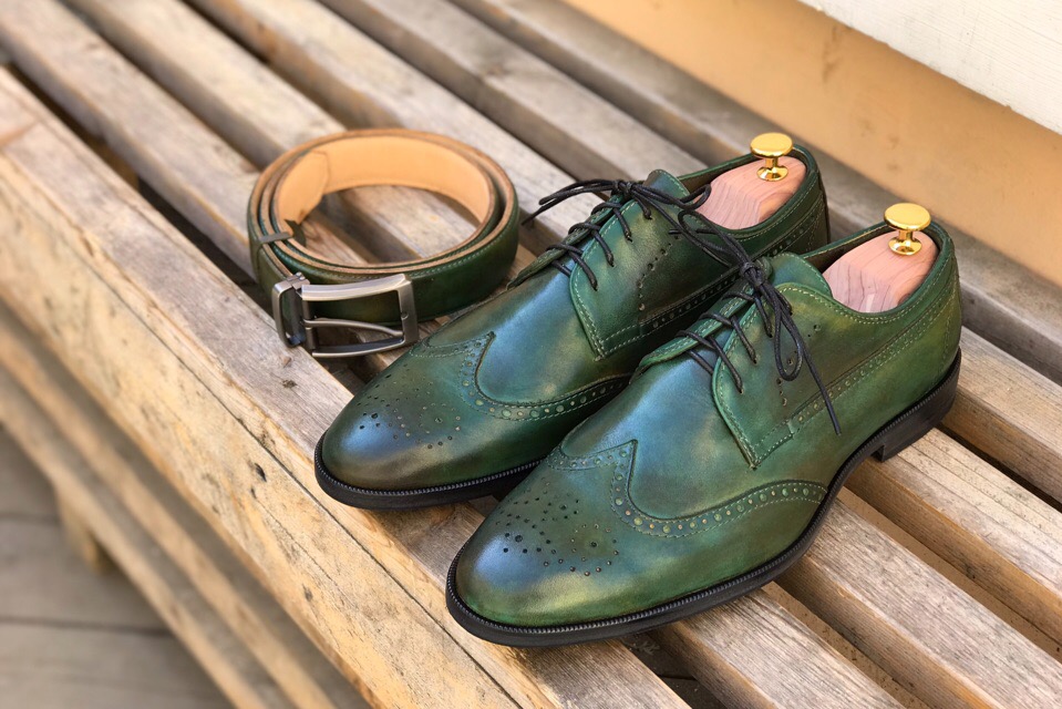 Дерби броги с патиной
