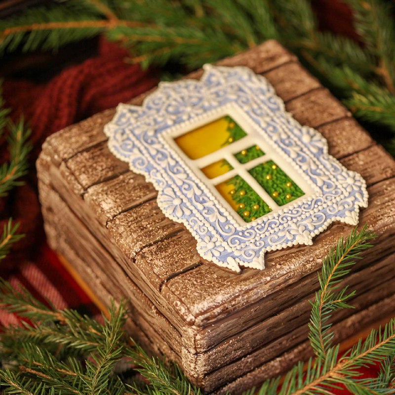 Пряничная шкатулка к Новому Году или Рождеству с пожеланиями