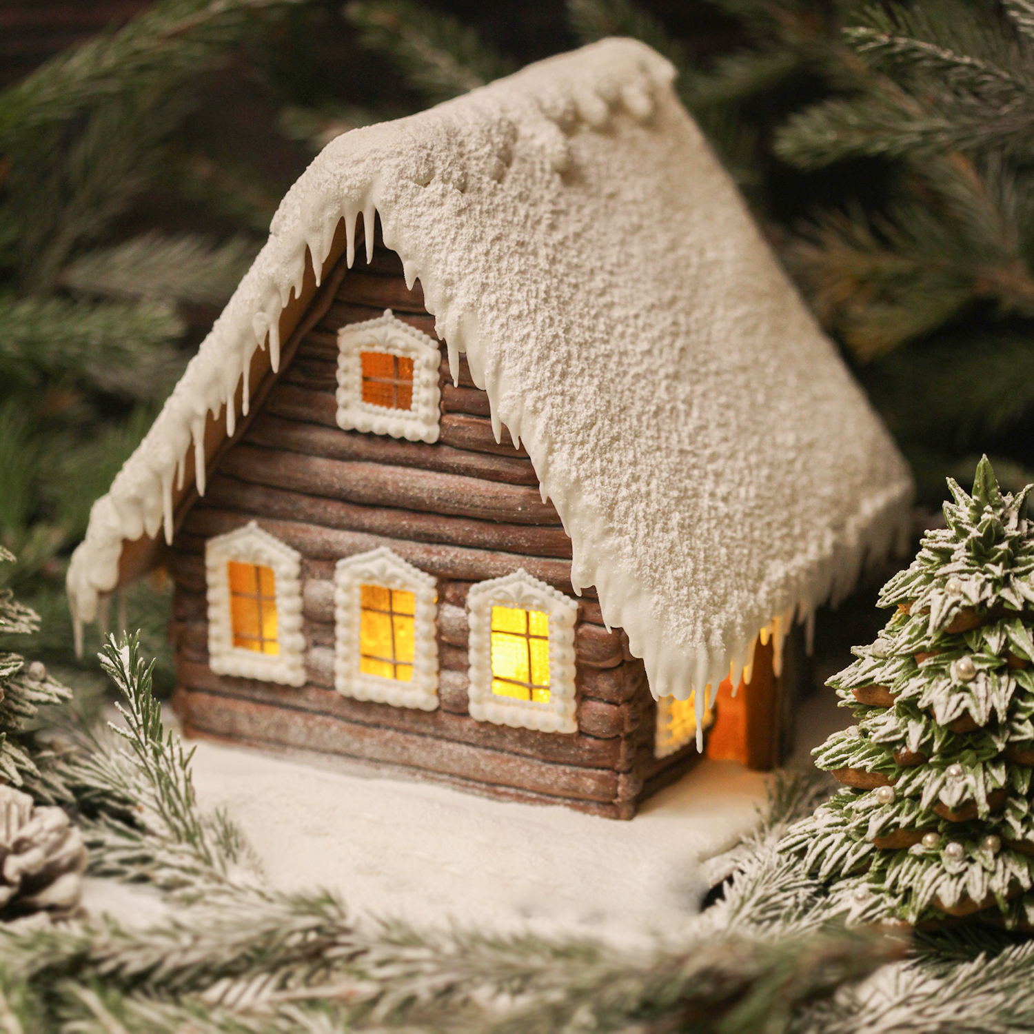 Новогодний пряничный домик "Избенка"