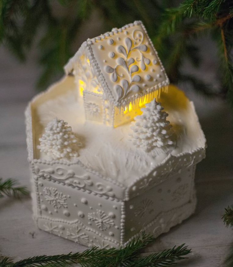 Уникальная пряничная шкатулка "Домик Снегурочки"