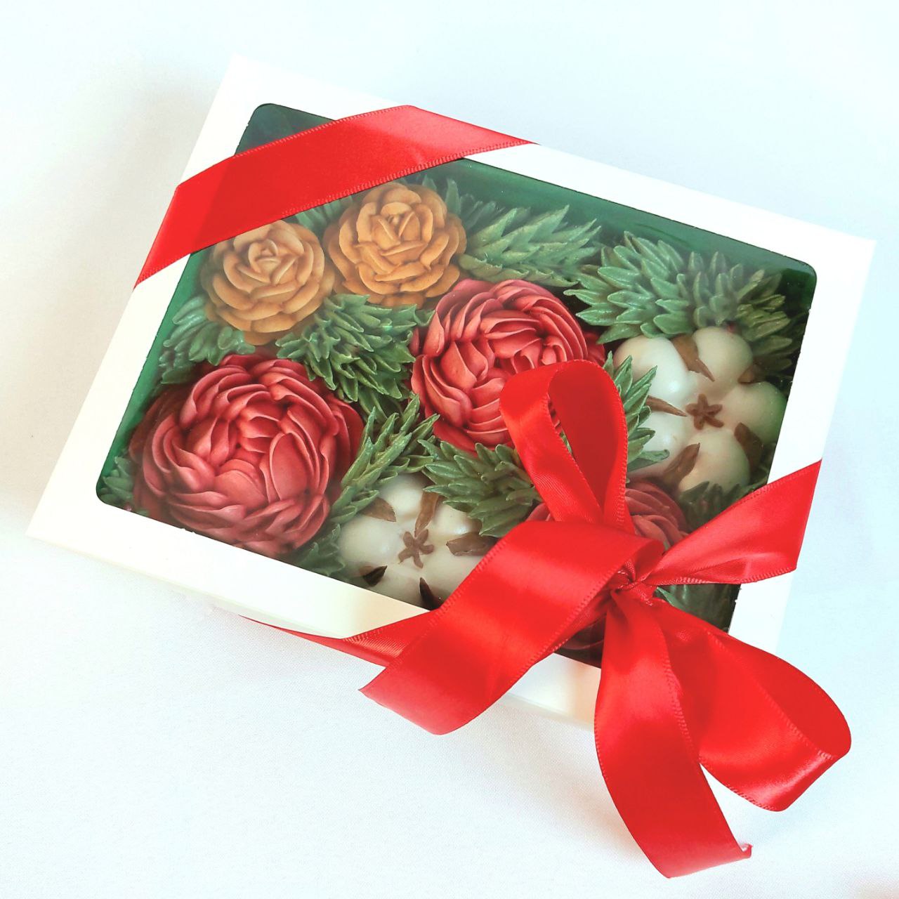 Средняя новогодняя зефирная композиция