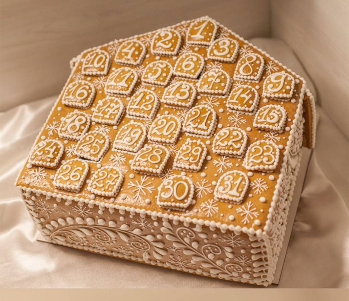 Новогодний пряничный домик - адвент календарь