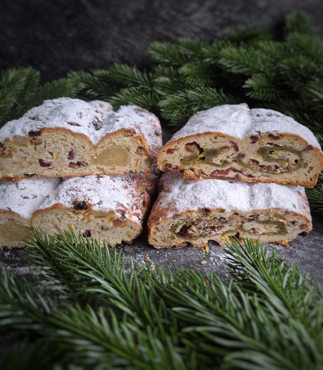 Творожный  штоллен с фисташковой пастой,  дрожжевой классика или с грецким орехом - коллекция 2026