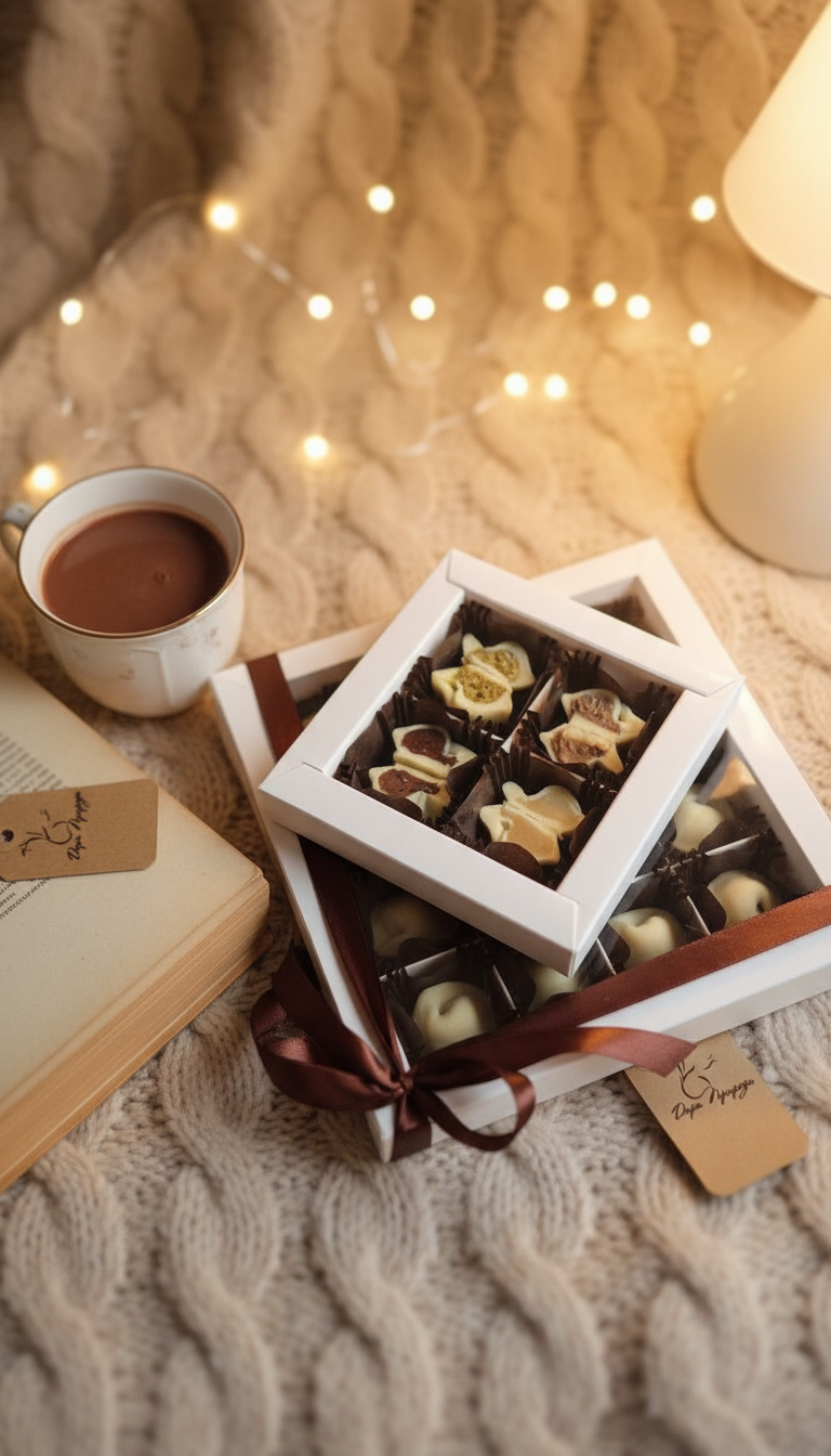 Коробка с шоколадными пельменями