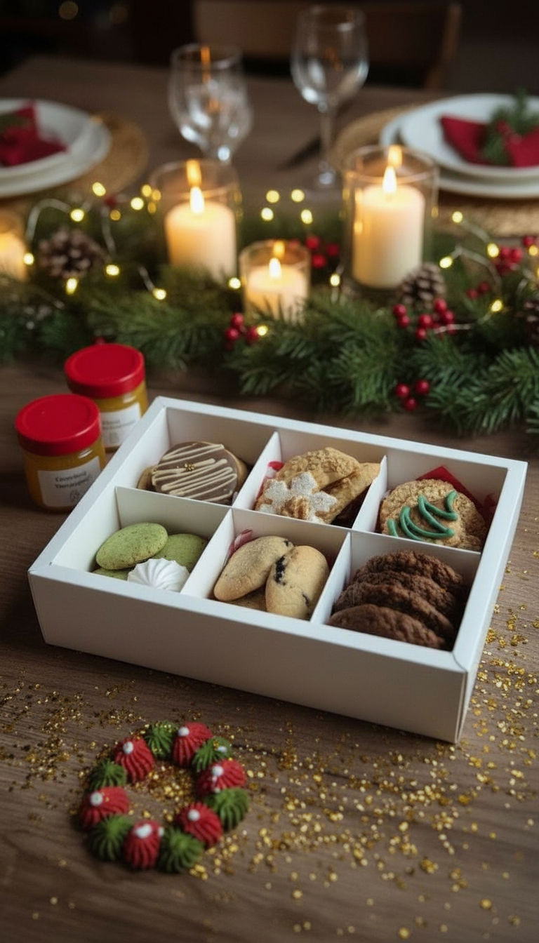 Новогоднее ассорти: 9 видов печенья, карамелизованные орехи, безе