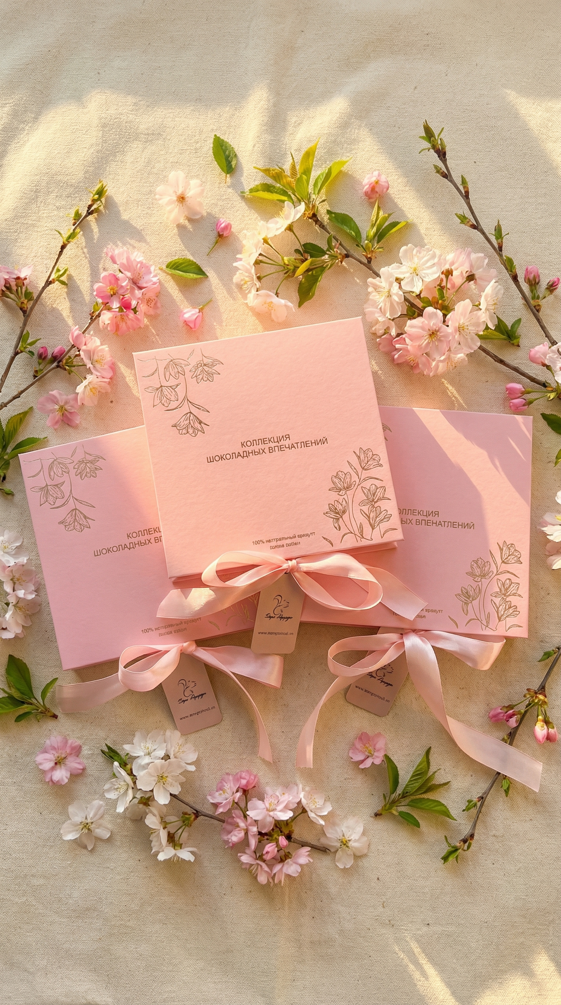 Конфеты с начинкой в форме тюльпанов ассорти в одной коробке к 8 марта