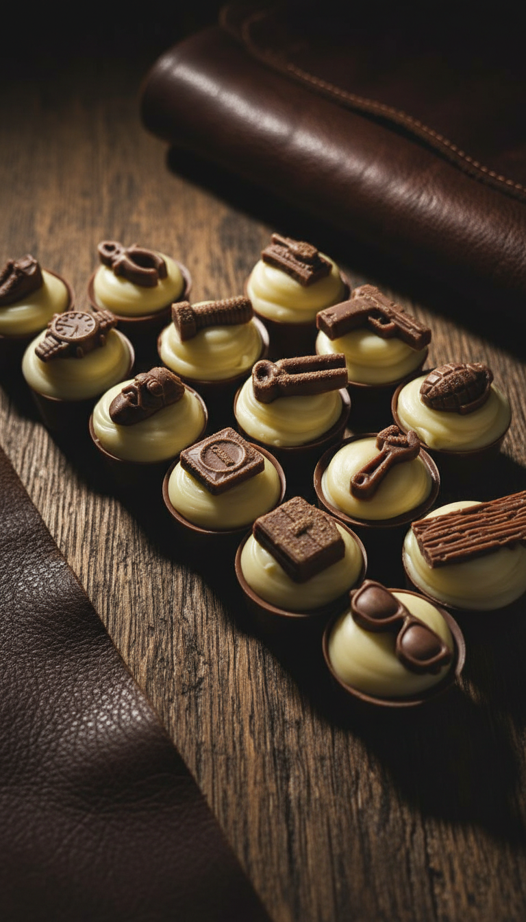 Шоколадные конфеты, шоколадные инструменты, шоколадные пельмени и др. позиции к 23 февраля