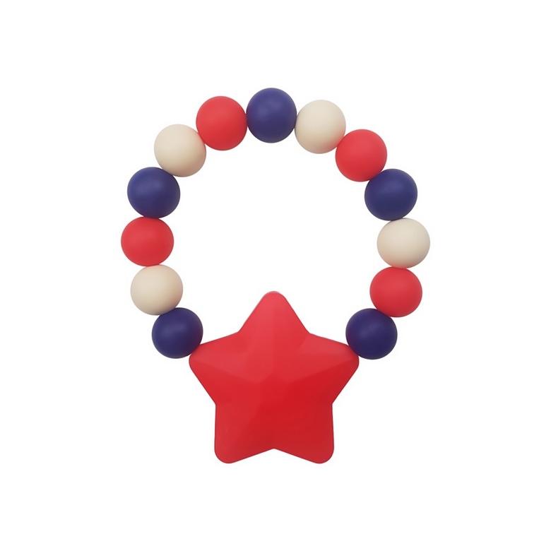 Браслет-прорезыватель "Звездочка" / сине-красный