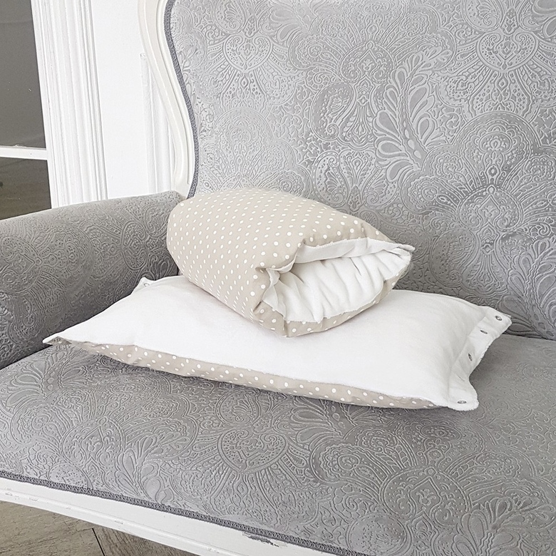 Подушка-трансформер на руку для кормления и укачивания «Magic Pillow» / бежевый горох+молочный