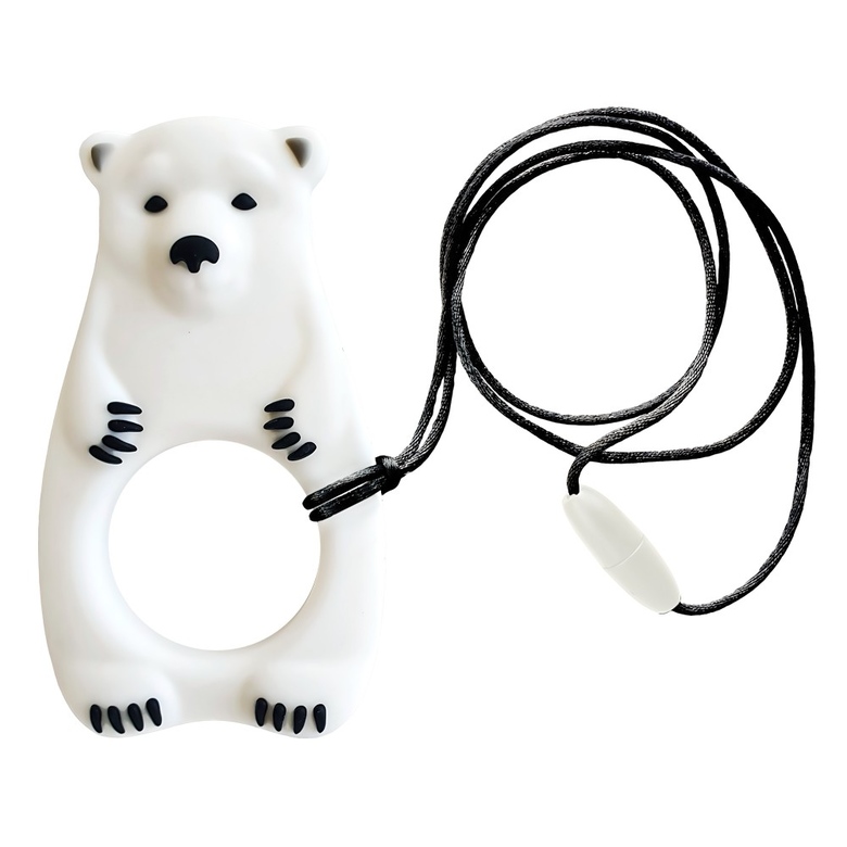 Прорезыватель силиконовый "Мишка" / белый