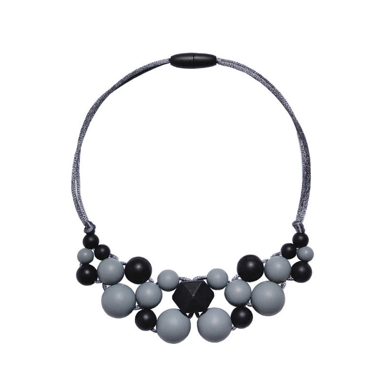 Силиконовые слингобусы Мона / черно-серые