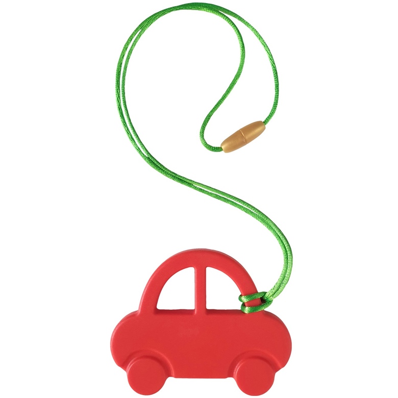 Прорезыватель силиконовый "Машинка" / красный