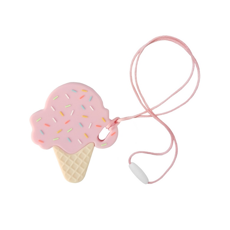 Прорезыватель силиконовый "Мороженое" / розовый