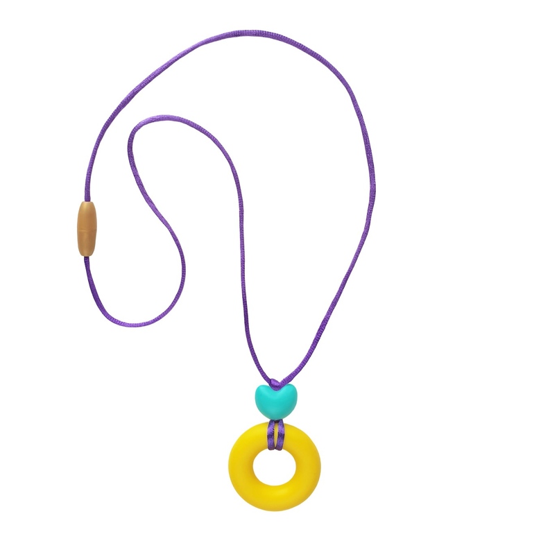 Силиконовые слингобусы-кулон / желто-бирюзовые