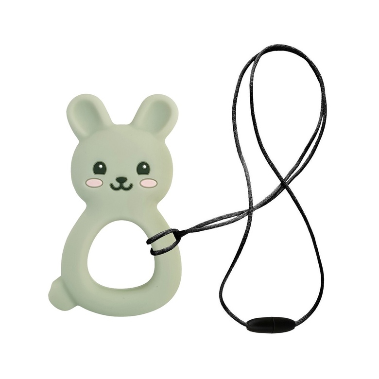 Прорезыватель силиконовый "Заяц" / серый