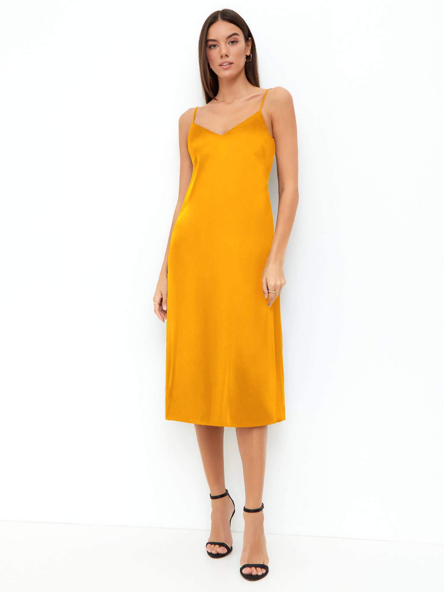 Платье-комбинация (артикул 15942151/горчичный)