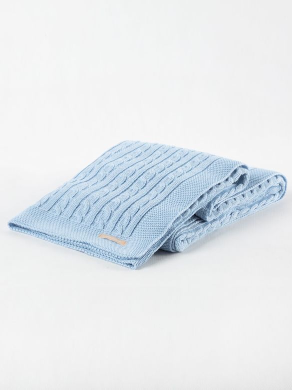 Плед детский 100х130 (100% хлопок) голубой