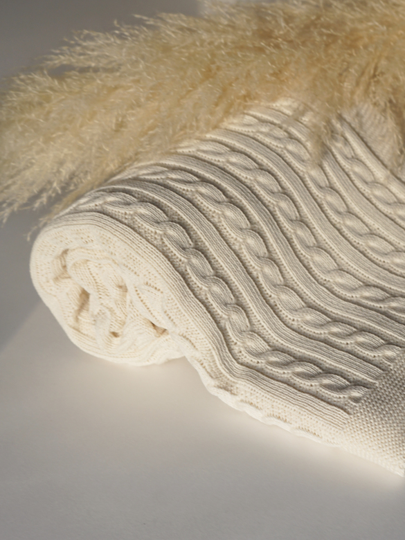 Плед детский 110х160 (100% хлопок) молочный